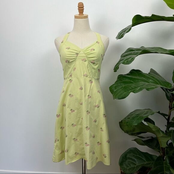 Vintage Embroidered Halter Cherry Dress - Picture 4 of 12